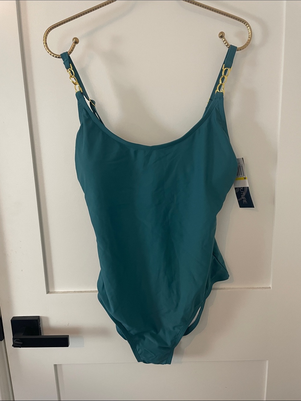 NWT Aqua Couture Teal Green One Piece Swimsuit Size Medium
